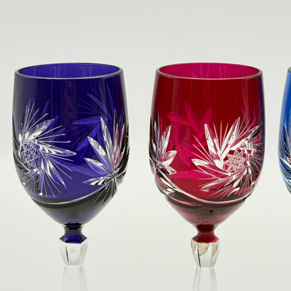 Рюмка набор 6 шт. Jihlavske Sklarny Bohemia 120 мл цветной хрусталь Чехия