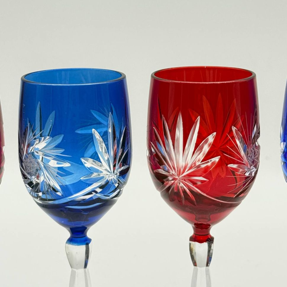 Рюмка набор 6 шт. Jihlavske Sklarny Bohemia 120 мл цветной хрусталь Чехия