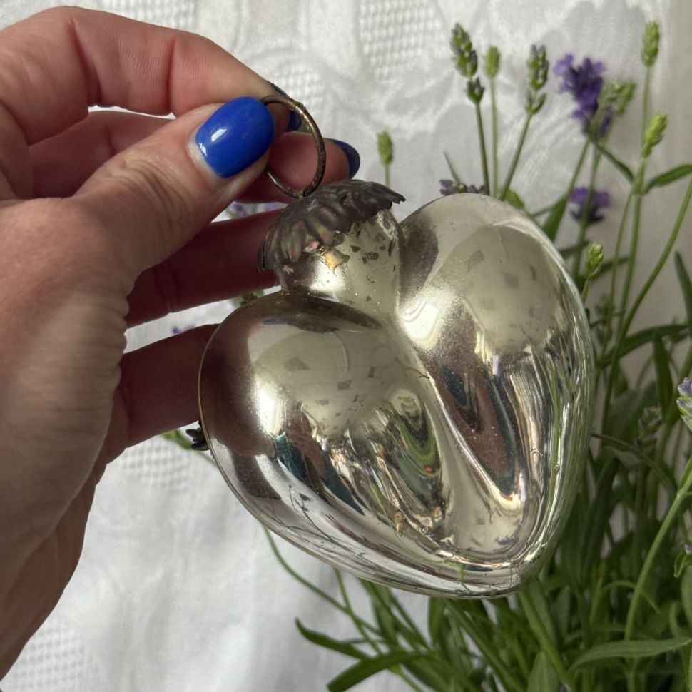 Елочная игрушка Зеркальная 8 см ручная работа