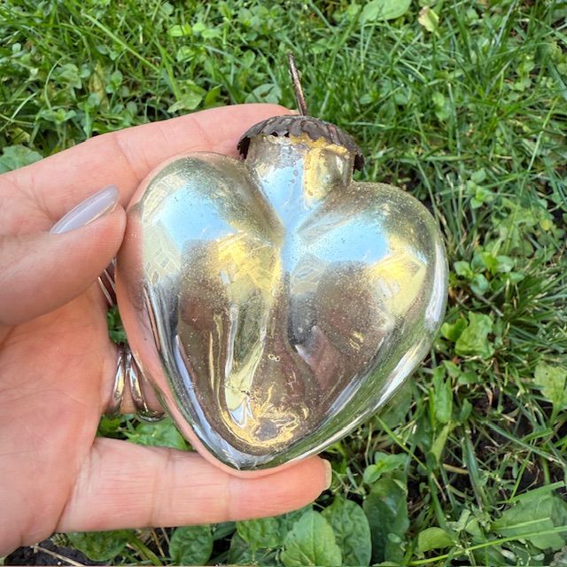 Елочная игрушка Зеркальная 8 см ручная работа