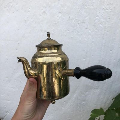 Кофейник с ручкой Сердце латунь