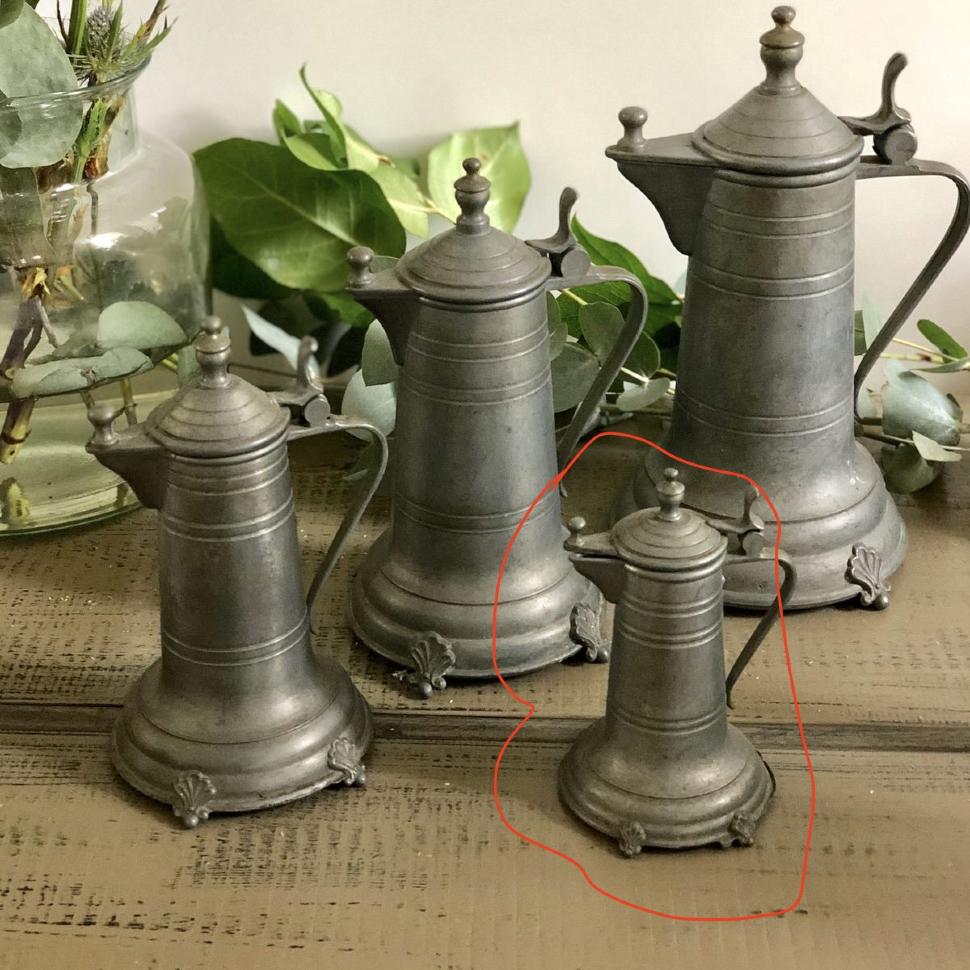 Кувшин с крышкой малый, олово