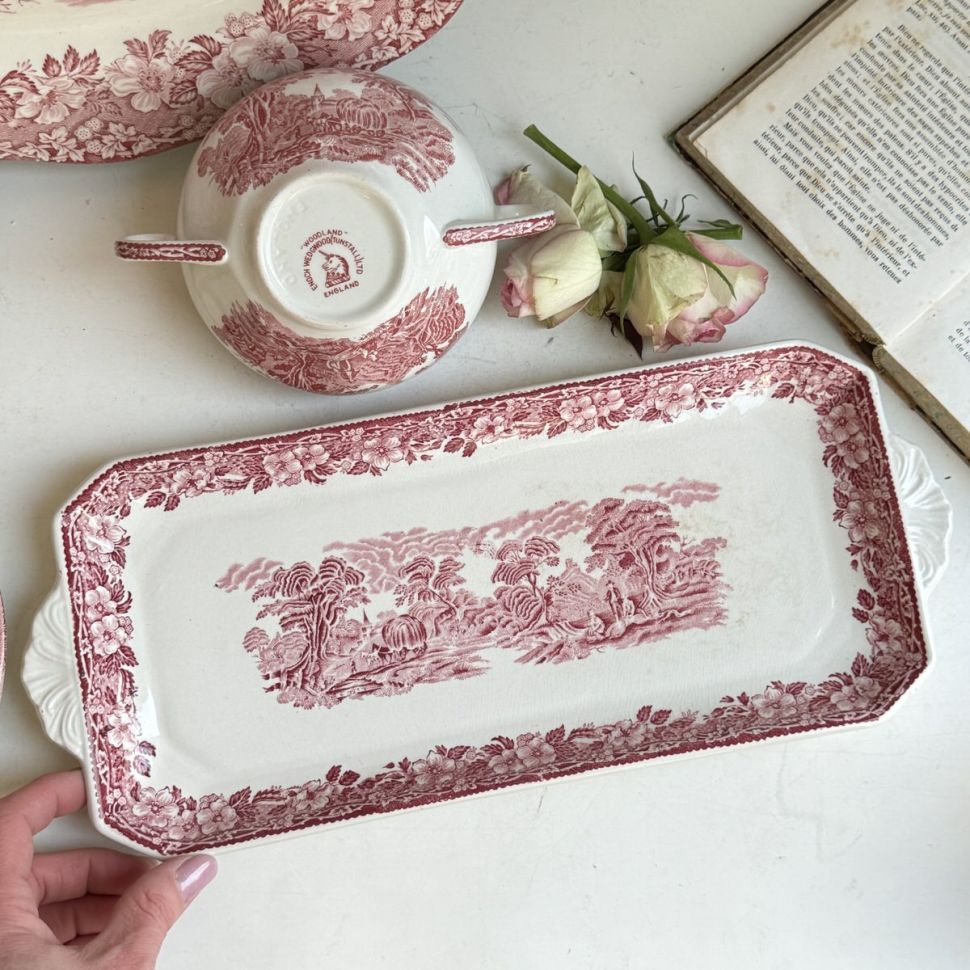 Блюдо Enoch Wedgwood Woodland красный 35 см Англия