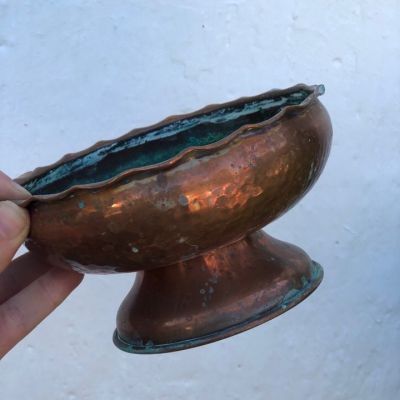Ваза медная на ножке кашпо 