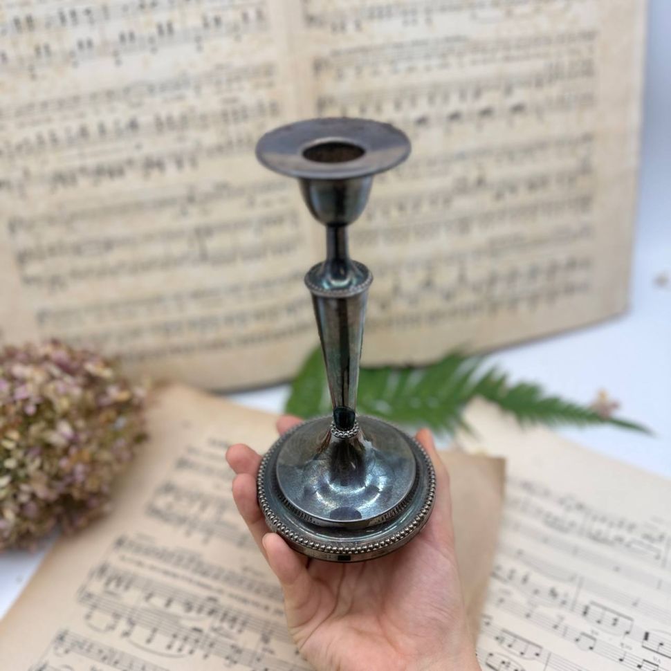 Подсвечник на одну свечу 18 см KELTUM мельхиор