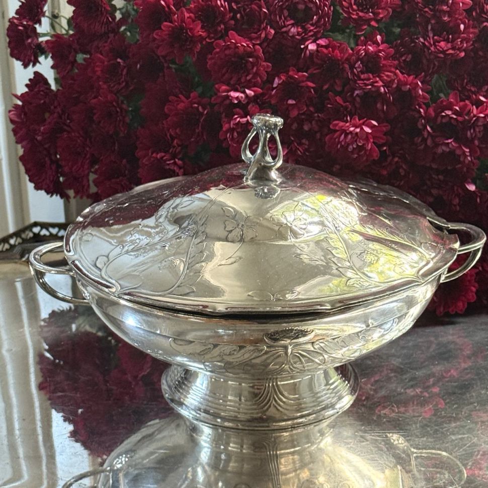 Террин супница легюмница Kayserzinn 1,2 л Германия 120 лет