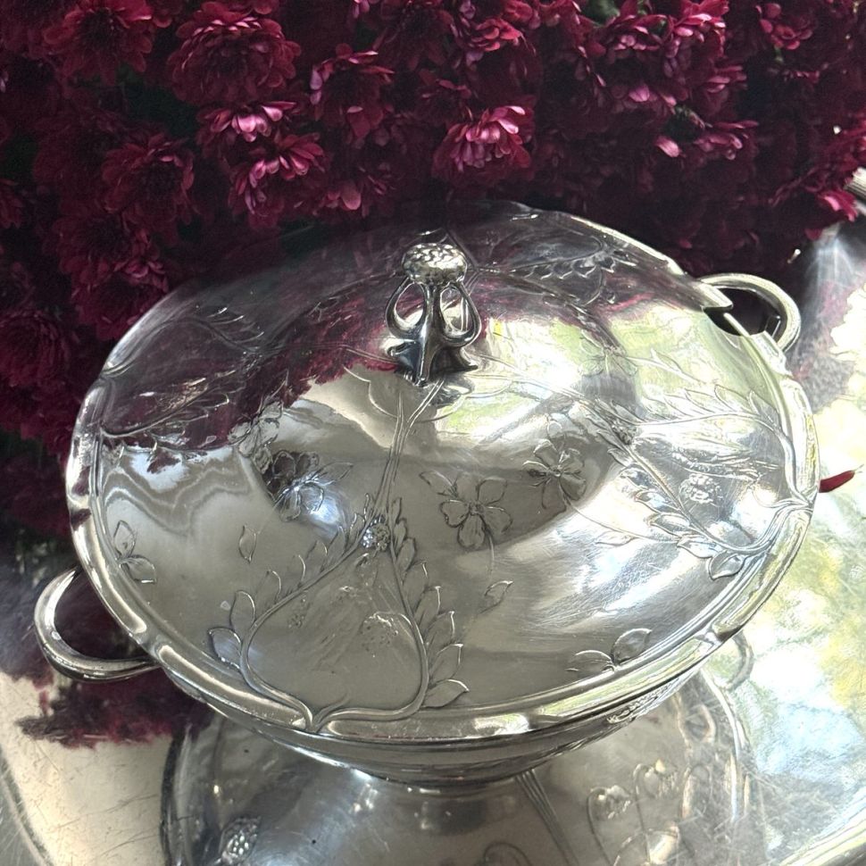 Террин супница легюмница Kayserzinn 1,2 л Германия 120 лет