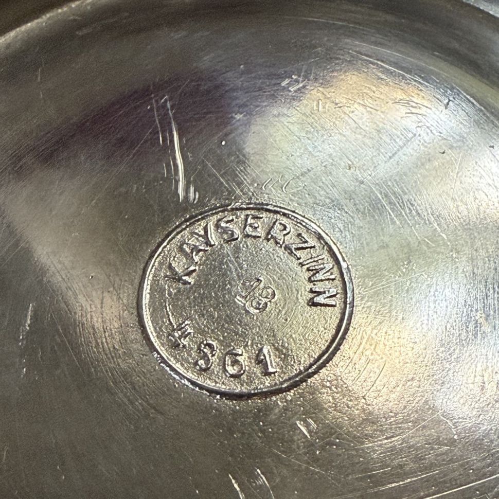 Террин супница легюмница Kayserzinn 1,2 л Германия 120 лет