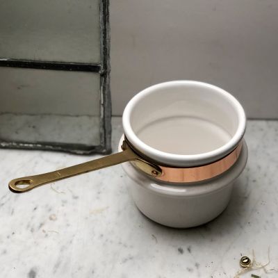 Сотейник керамический с латунно-медной ручкой