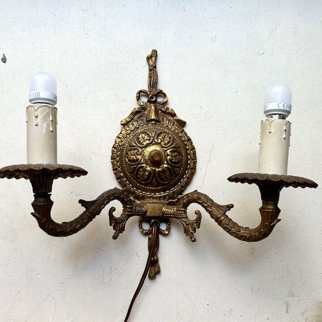 Бра настенное на 2 лампы 28 см бронза Франция