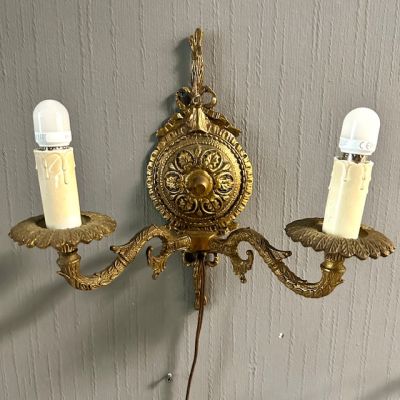 Бра настенное на 2 лампы 28 см бронза Франция