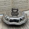 Блюдо с крышкой легюмница 1 л серебрение Англия 150-200 лет