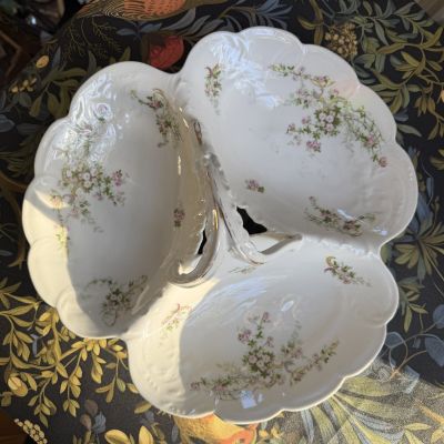 Менажница с ручкой Limoges 32 см Франция начало 20 века