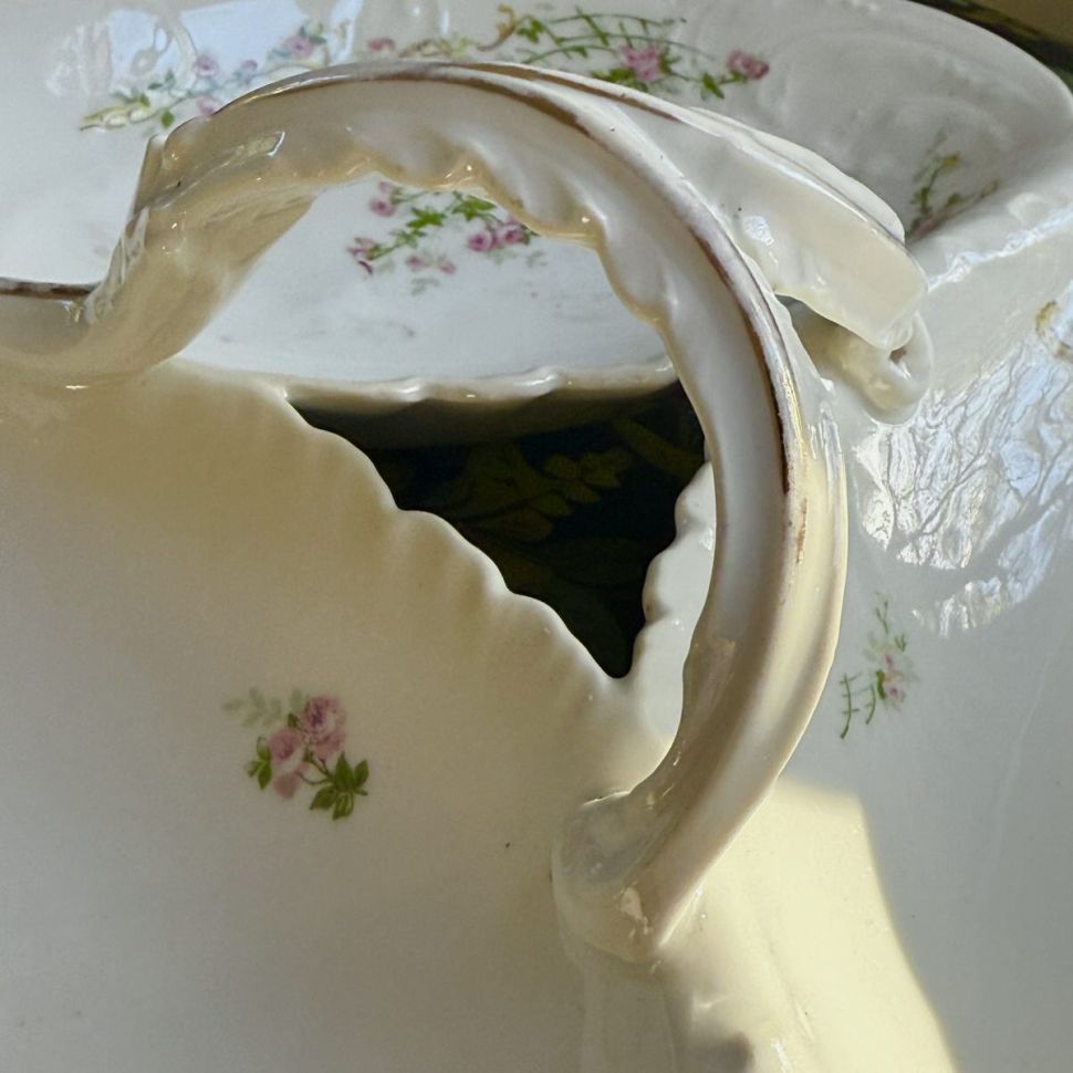 Менажница с ручкой Limoges 32 см Франция начало 20 века