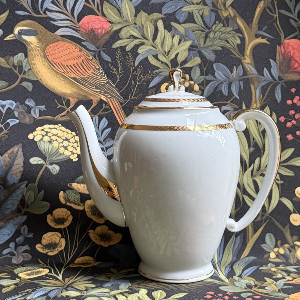 Чайник кофейник Золотая кайма 24 см фарфор Франция 