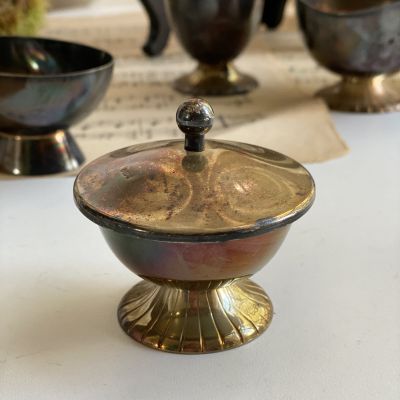 Сахарница мини с крышкой мельхиор 