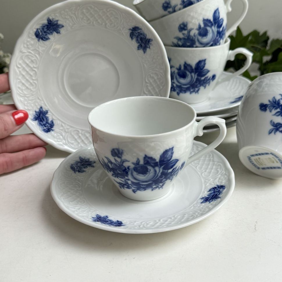 Чайная пара Schumann Arzberg 200 мл Германия кобальт