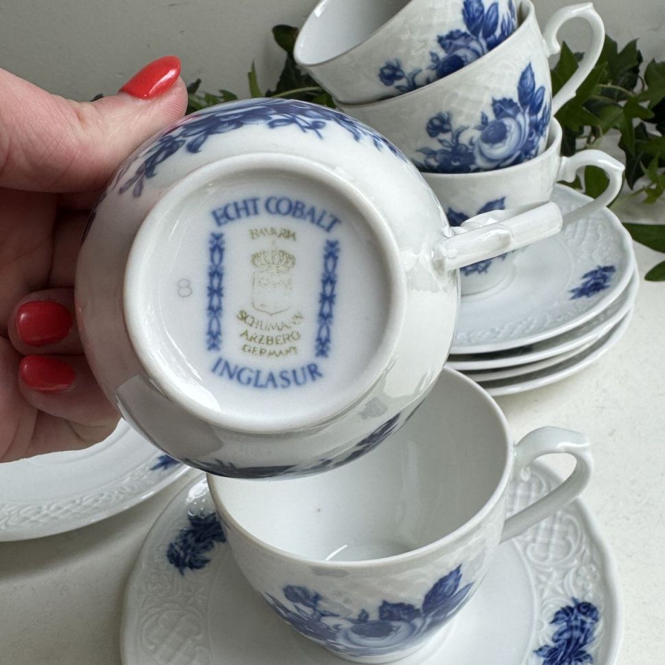 Чайная пара Schumann Arzberg 200 мл Германия кобальт