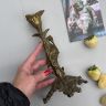 Подсвечник с цаплей на 1 свечу 23 см бронза