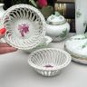 Миска с ажурным краем сухарница Herend Apponyi Chinese Bouquet 13 см фарфор Венгрия 