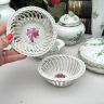 Миска с ажурным краем сухарница Herend Apponyi Chinese Bouquet 13 см фарфор Венгрия 