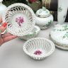 Миска с ажурным краем сухарница Herend Apponyi Chinese Bouquet 13 см фарфор Венгрия 