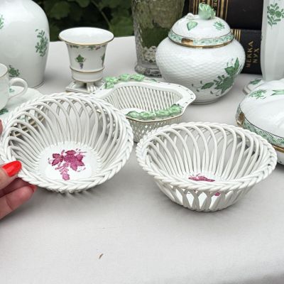 Миска с ажурным краем сухарница Herend Apponyi Chinese Bouquet 13 см фарфор Венгрия 