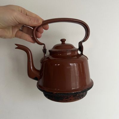 Чайник 1 л эмалированный коричневый