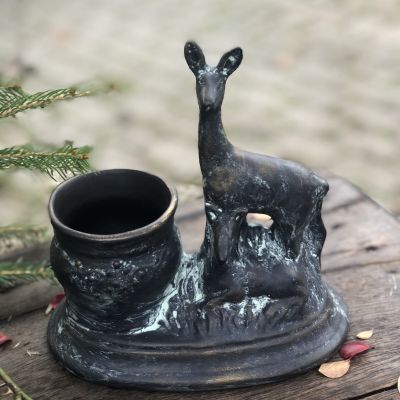 Стакан ваза Олени керамика