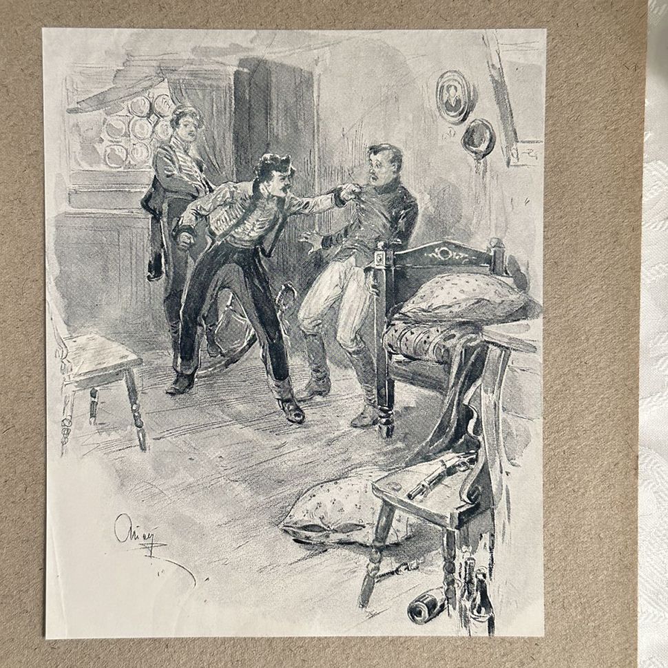 Литография 1912 г Война и Мир на картоне