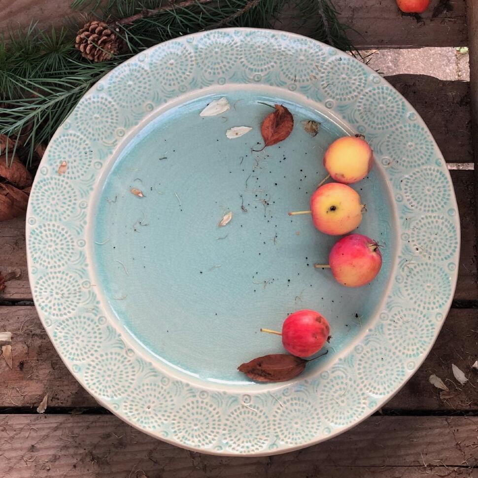 Тарелка 29 см Восточный орнамент керамика кракелюр (микротрещина)