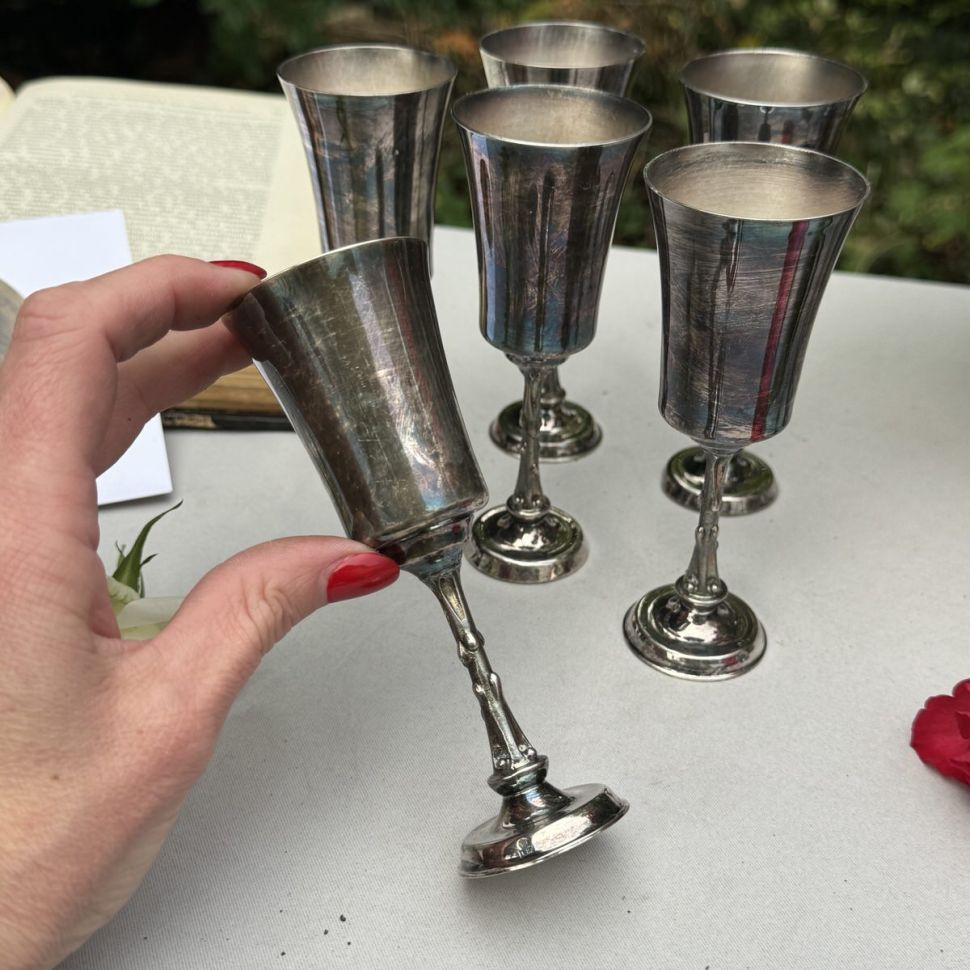 Рюмка на ножке 60 мл мельхиор серебрение 