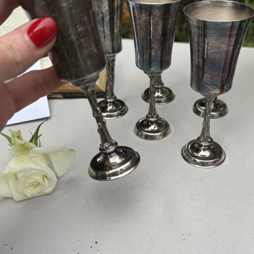 Рюмка на ножке 60 мл мельхиор серебрение 