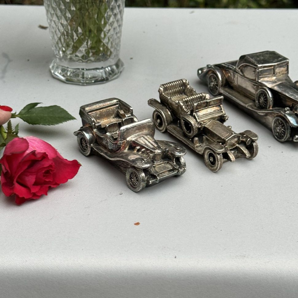 Модель машины Роллс Ройс коллекционная 9 см серебрение  