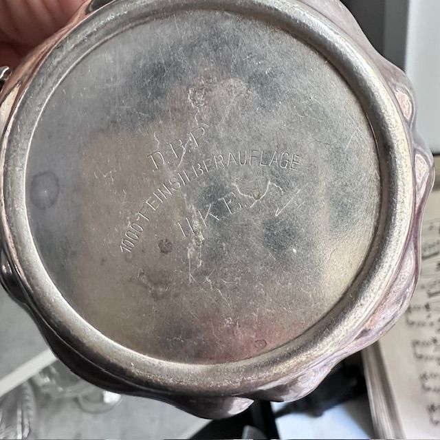 Сахарница D.B.P. 9 см серебрение Германия