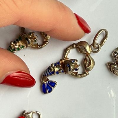 Подвеска Рак синий 3,5 см в стиле Thomas Sabo 925