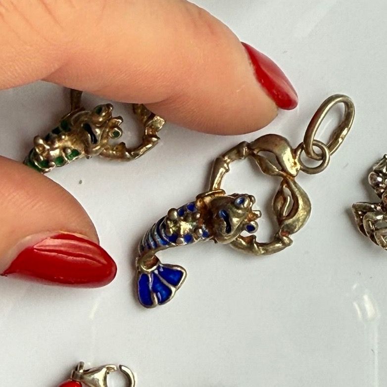 Подвеска Рак синий 3,5 см в стиле Thomas Sabo 925