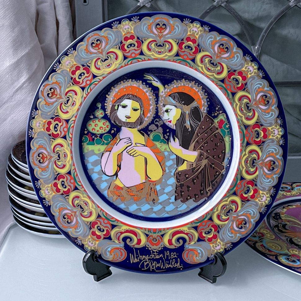 Тарелка Rosenthal Рождественская Крещение Христа 29 см Германия 1982 г.