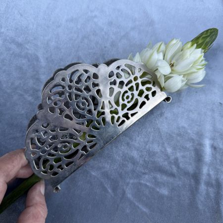 Подставка салфетница ажурная 14 см мельхиор 