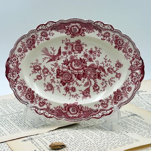 Блюдо Bristol Croun Ducal fasan красный 27 см Англия