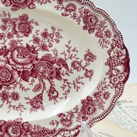 Блюдо Bristol Croun Ducal fasan красный 27 см Англия