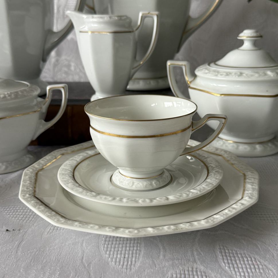 Чайная пара Rosenthal Classic с золотой каймой 200 мл Германия       