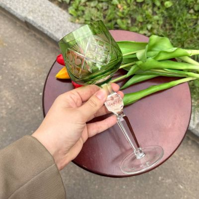 Бокал Anna Hutte зеленый 250 мл накладной хрусталь Германия дизайн 7