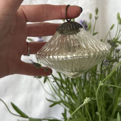 Елочная игрушка Зеркальная 9 см ручная работа