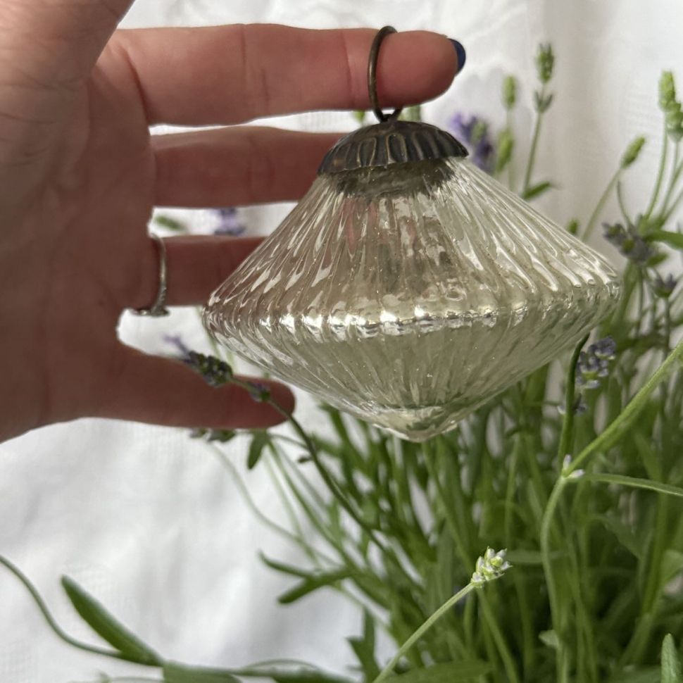 Елочная игрушка Зеркальная 9 см ручная работа