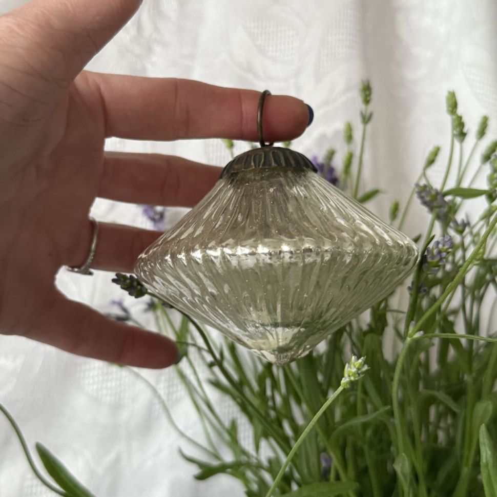 Елочная игрушка Зеркальная 9 см ручная работа