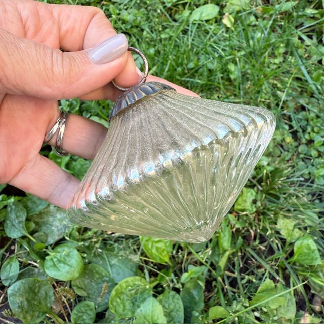 Елочная игрушка Зеркальная 9 см ручная работа