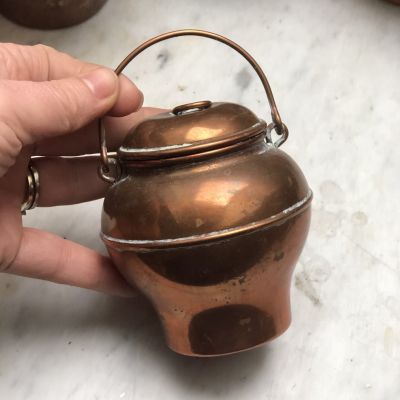 Бидон банка кашпо 7 см медь