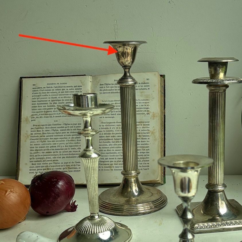 Подсвечник Колонна на круглом основании 22 см мельхиор