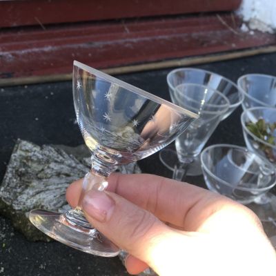 Рюмка на ножке Снежинки 50 мл хрусталь